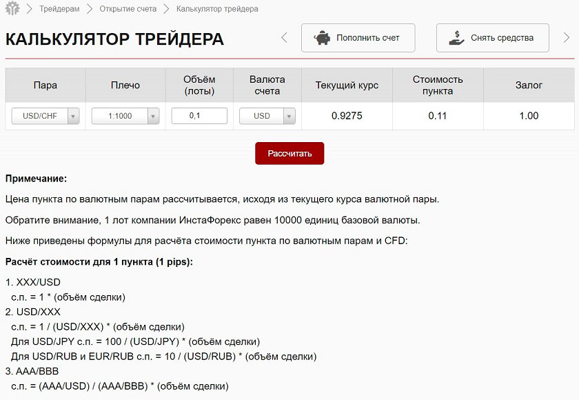 Алгоритм расчета стоимости пункта