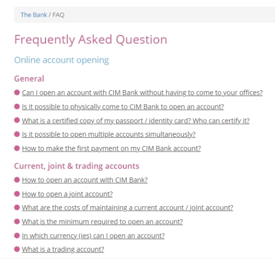 FAQ на сайте