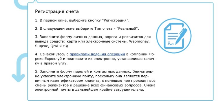 Инструкция об активации счета