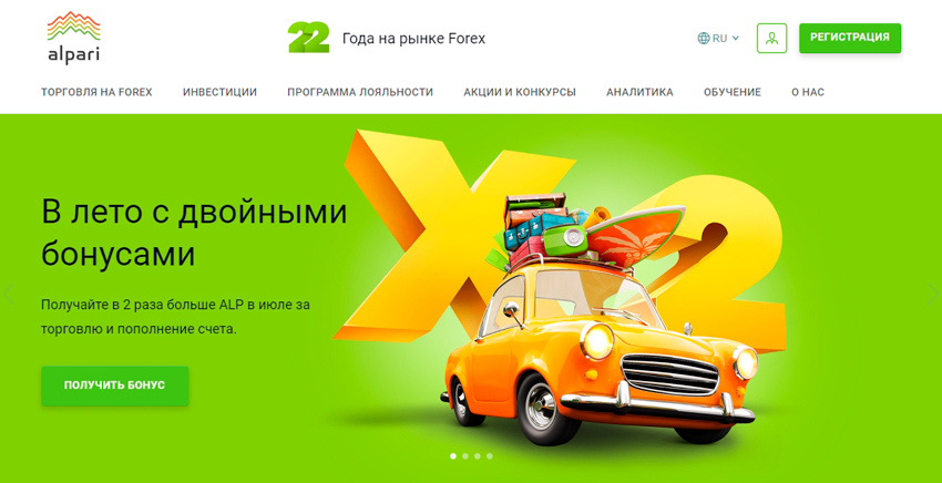 Сайт Alpari