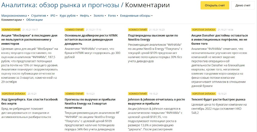 Обзоры фондового рынка